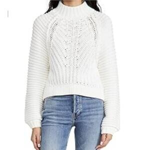 Free People Women's Sweetheart Sweater, Ivory, Size M